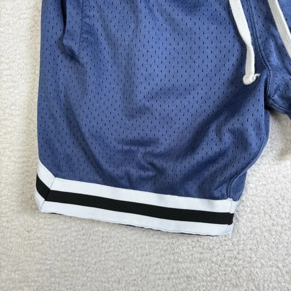 Richie Le Shorts Mens Small Blue Drawstring Mesh Basketball Gym Workout